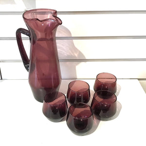 Amethyst Glass Pitcher and Glasses set