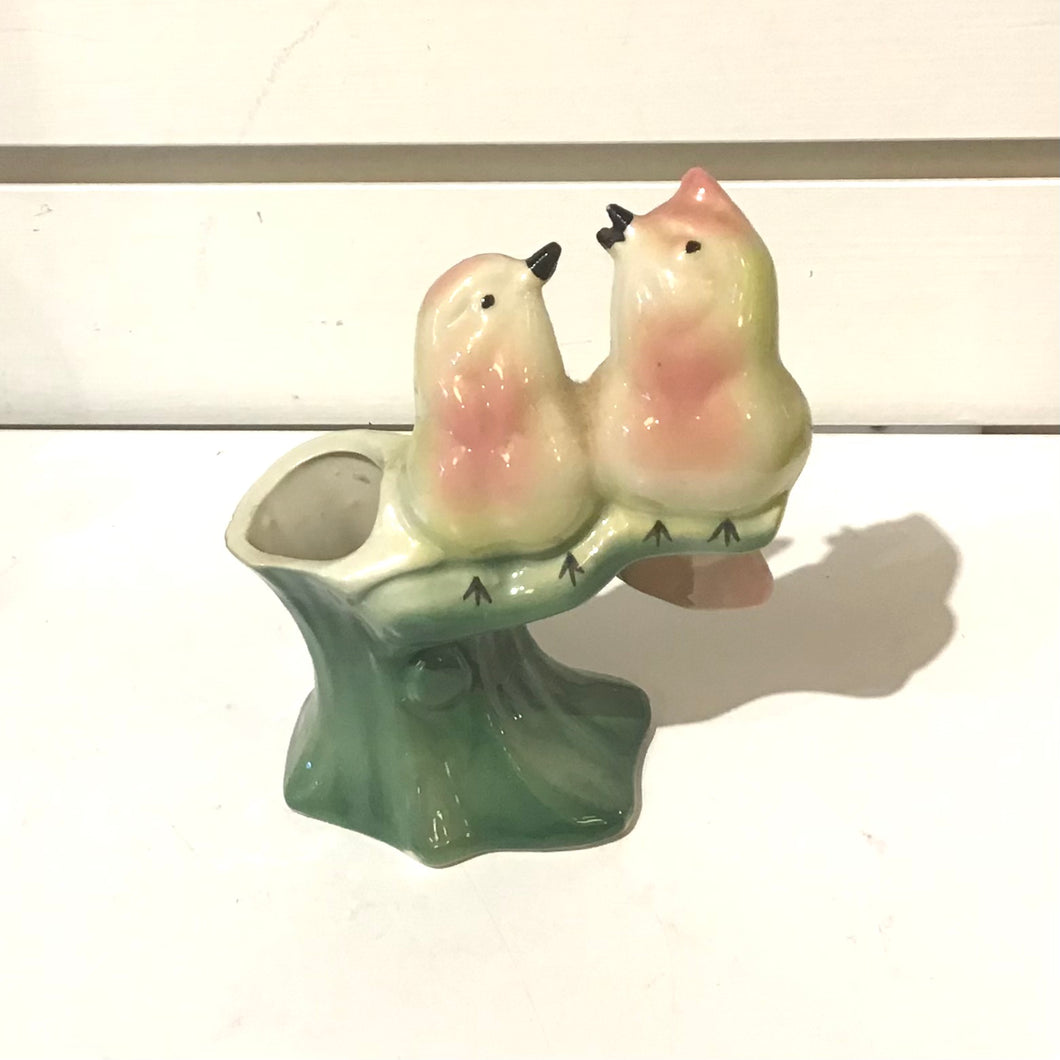 Vintage Ceramic Lovebirds Planter