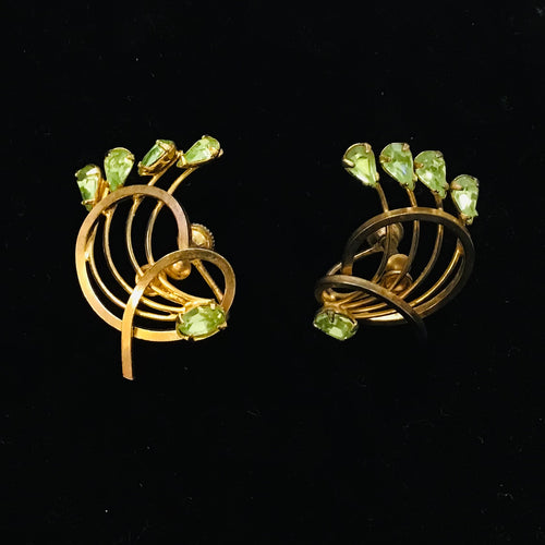 Rhinestone Screw Back Earrings