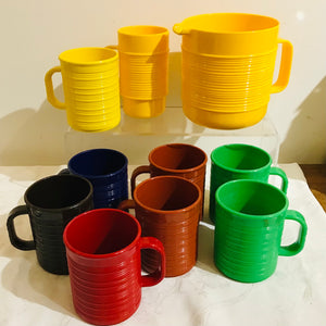 Vintage Rubbermaid Jug & Earthentic-Ware Mugs