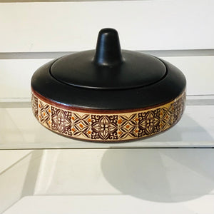 Vintage Hand Decorated Lidded Trinket Dish