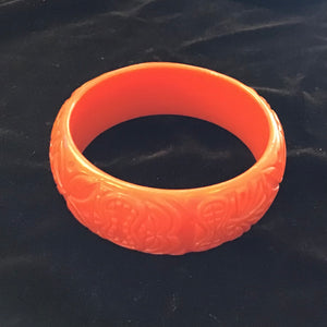 Wide Carved Bangle Bracelets