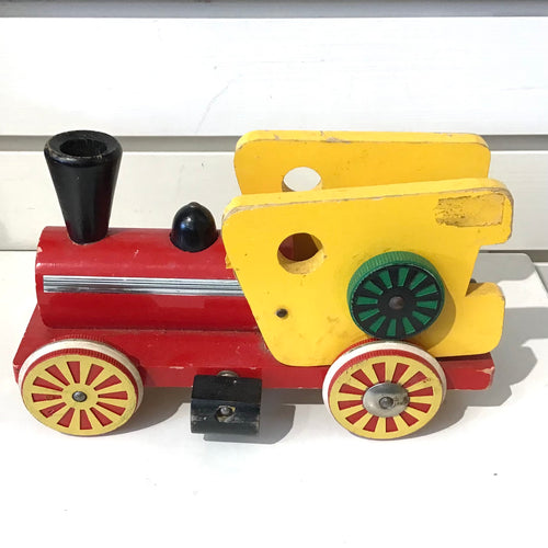 1950s Brio Wooden Pull Toy Train Engine