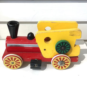 1950s Brio Wooden Pull Toy Train Engine