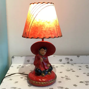 Vintage Chinese Figurine Lamp