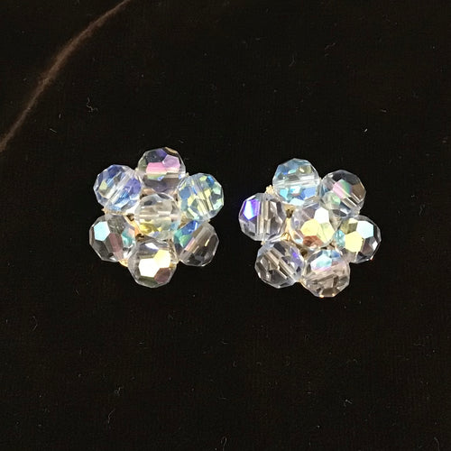 Vintage Clip On Cluster Earrings