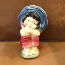 Load image into Gallery viewer, Vintage Royal Copley Farm Girl Vase with 1960s Fake Flowers