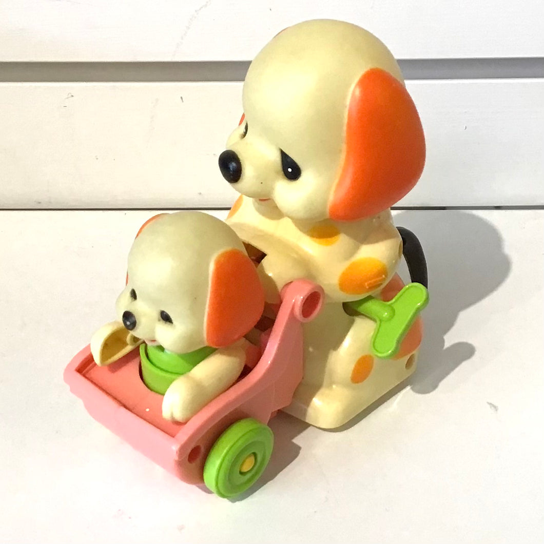 Vintage Puppy in Stroller Wind Up Toy