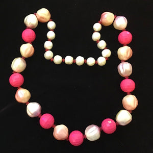 1980s Pink Beads Necklace