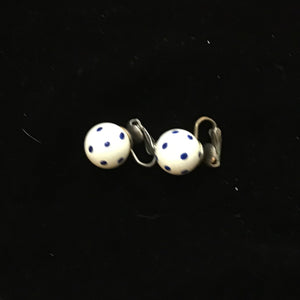 Vintage Clip On Dangle Ball Earrings