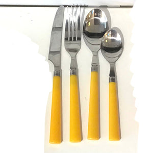 Vintage Red & Yellow Handle Flatware
