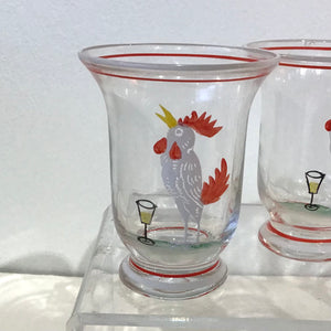 Handpainted Rooster Shot Glasses