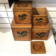 Load image into Gallery viewer, 1970s Wood Canister Set