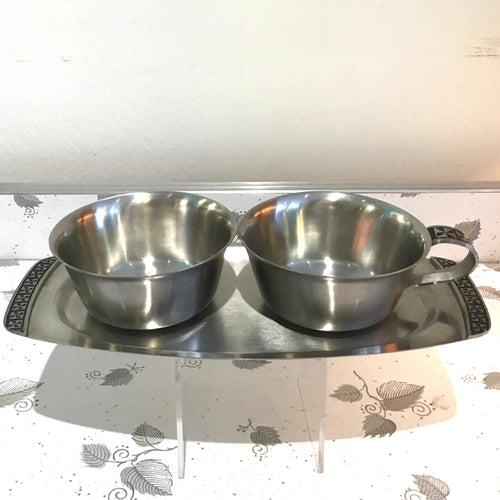 Vintage Stainless Steel Cream & Sugar Set