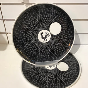 Pair of Rooster Theme Snack Plates