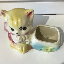 Load image into Gallery viewer, 1950s American Bisque Cat &amp; Fishbowl Planter