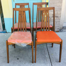Load image into Gallery viewer, Set of Four 1960s Walnut Dining Chairs