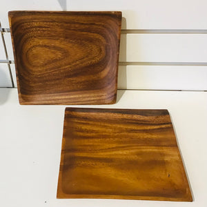 Pair of Square Wood Trays