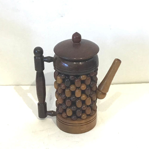 Vintage Wooden Souvenir Coffee Pot