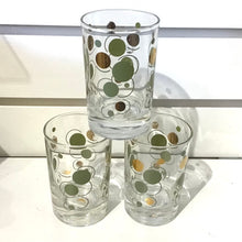 Load image into Gallery viewer, Vintage Federal Glass Green &amp; Gold Dots Cocktail Glasses