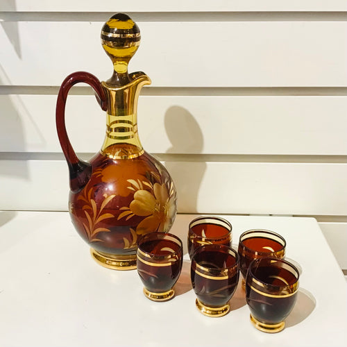 Vintage Bohemian Decanter Set