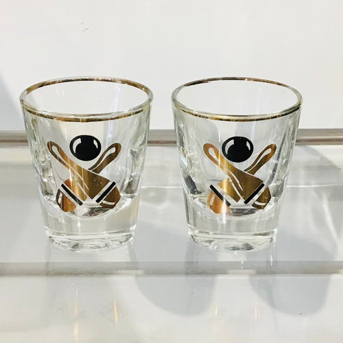 Pair of 5 Pin Bowling Shot Glasses