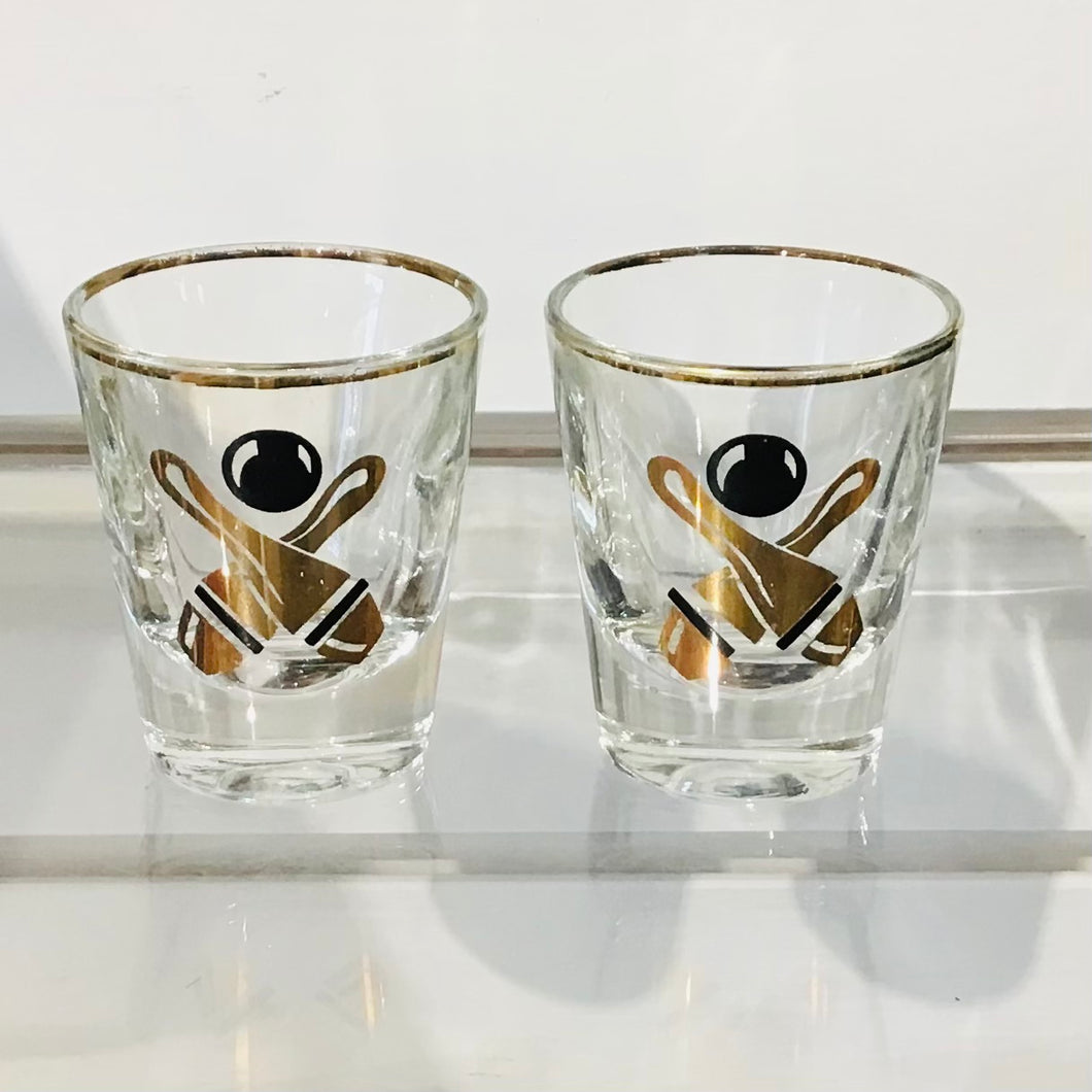 Pair of 5 Pin Bowling Shot Glasses