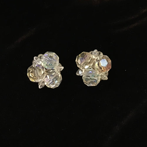 Vintage Clip On Cluster Earrings