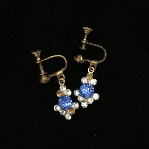 Vintage Rhinestone Screw Back Earrings