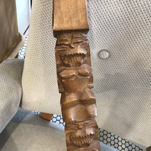 Vintage Oversize Carved Tiki Fork & Spoon
