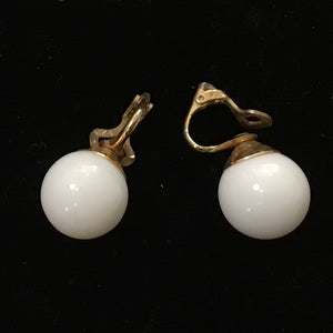 Vintage Clip On Dangle Ball Earrings