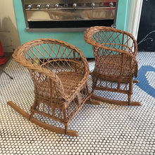 Load image into Gallery viewer, Vintage Childrens Wicker Rocking Chairs