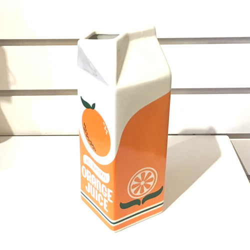 Ceramic Orange Juice Carton Vase
