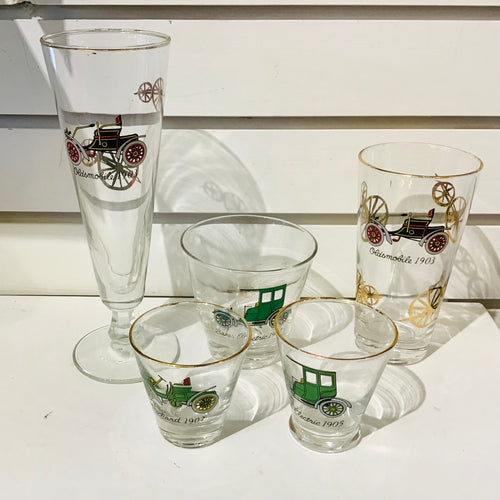 Antique Automobile Cocktail Glasses