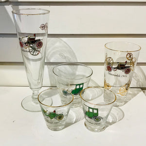 Antique Automobile Cocktail Glasses