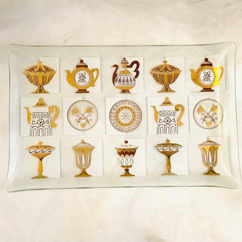 MCM Inland Glass Serving Platter