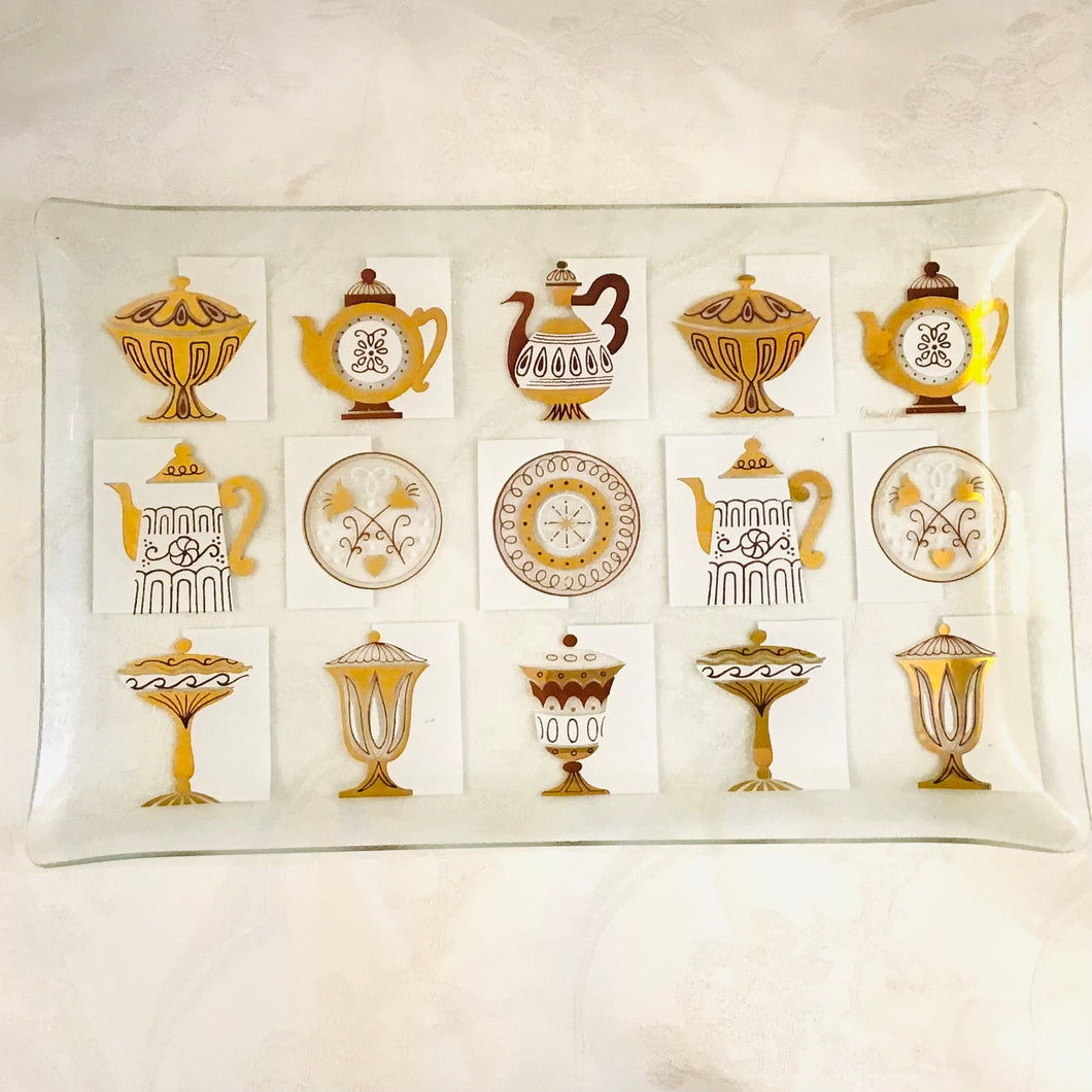 MCM Inland Glass Serving Platter