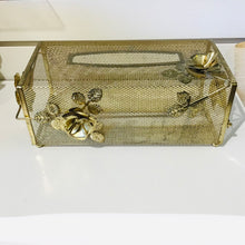 Load image into Gallery viewer, Brass Mesh Tissue Box Cover