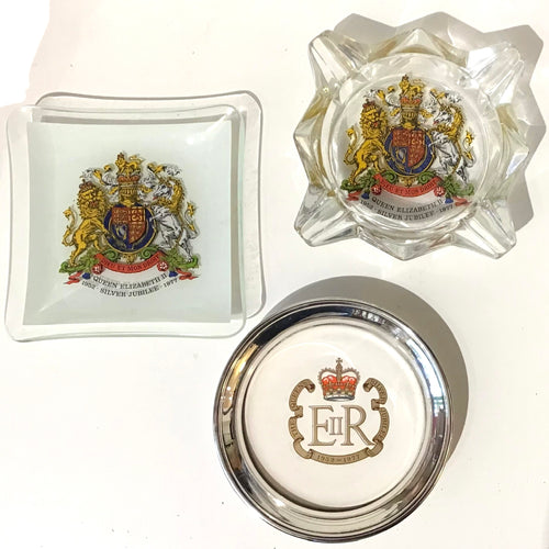 Queen Elizabeth Silver Jubilee Ashtrays