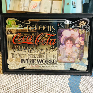 Vintage 1960s Reproduction Coca Cola Advertisement Mirror
