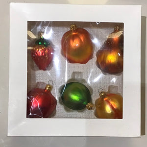 Reproduction Glass Fruit Christmas Ornament Set