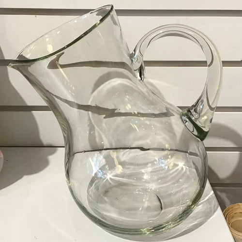 Clear Glass Tilted Pitcher