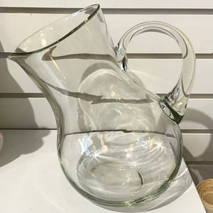 Clear Glass Tilted Pitcher