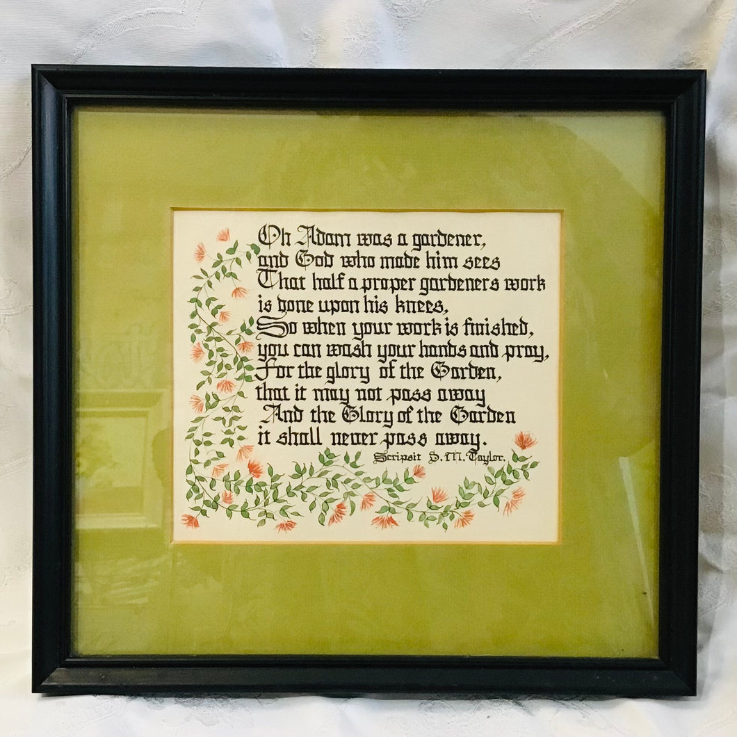 Framed Garden Poem