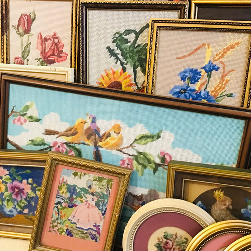 Vintage Framed Cross Stitching