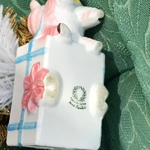 1960s Little Lamb Planter with Christmas Arrangement