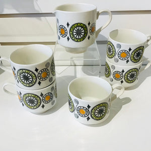 Kathie Winkle Coffee Cups & Creamer