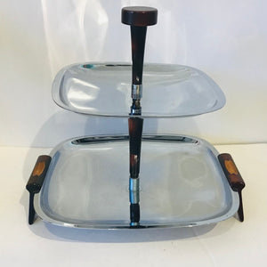 Vintage Glo-Hill 2 Tiered Serving Tray