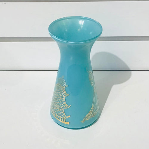 Vintage Turquoise Glass Vase