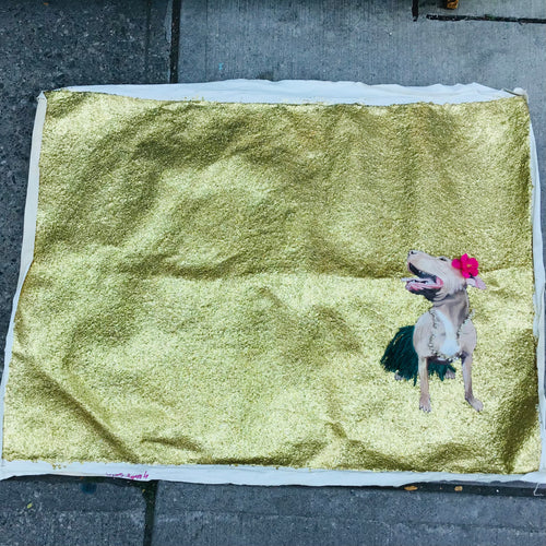 Mixed Media Hawaiian Bull Terrier Art